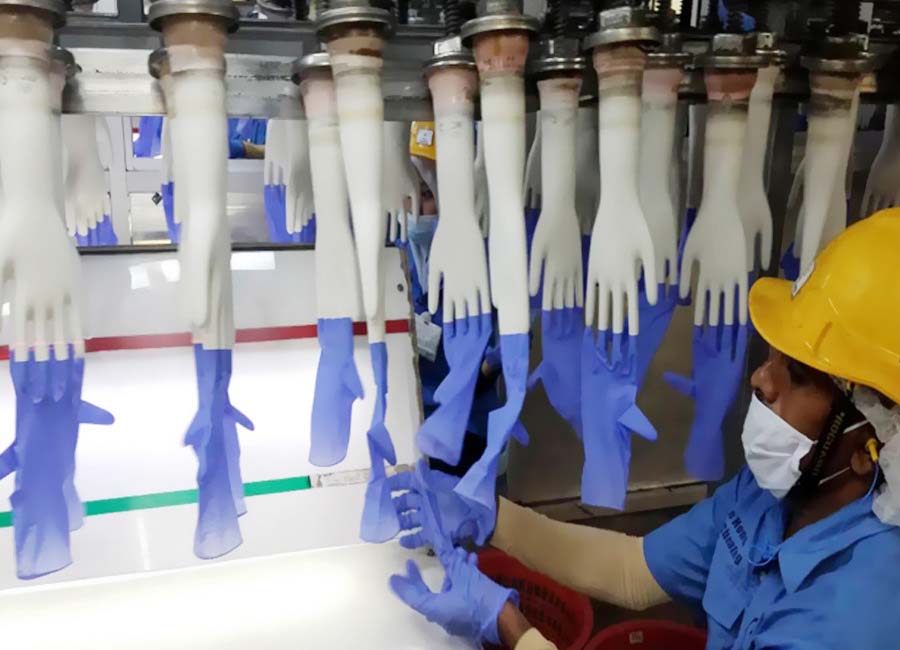 línea de producción de guantes de nitrilo